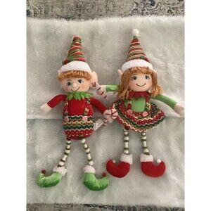 Christmas Elf Shelf Sitters Home Decor Holiday Decoration Gift Keepsake Set